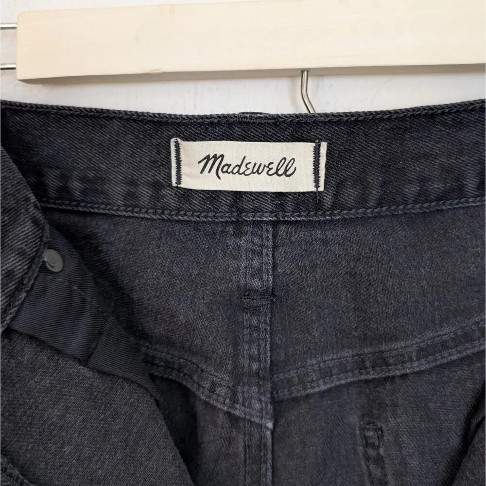 Madewell Skirt Womens Size 29 Black Rigid Denim A-Line Full Zip Front Miniskirt